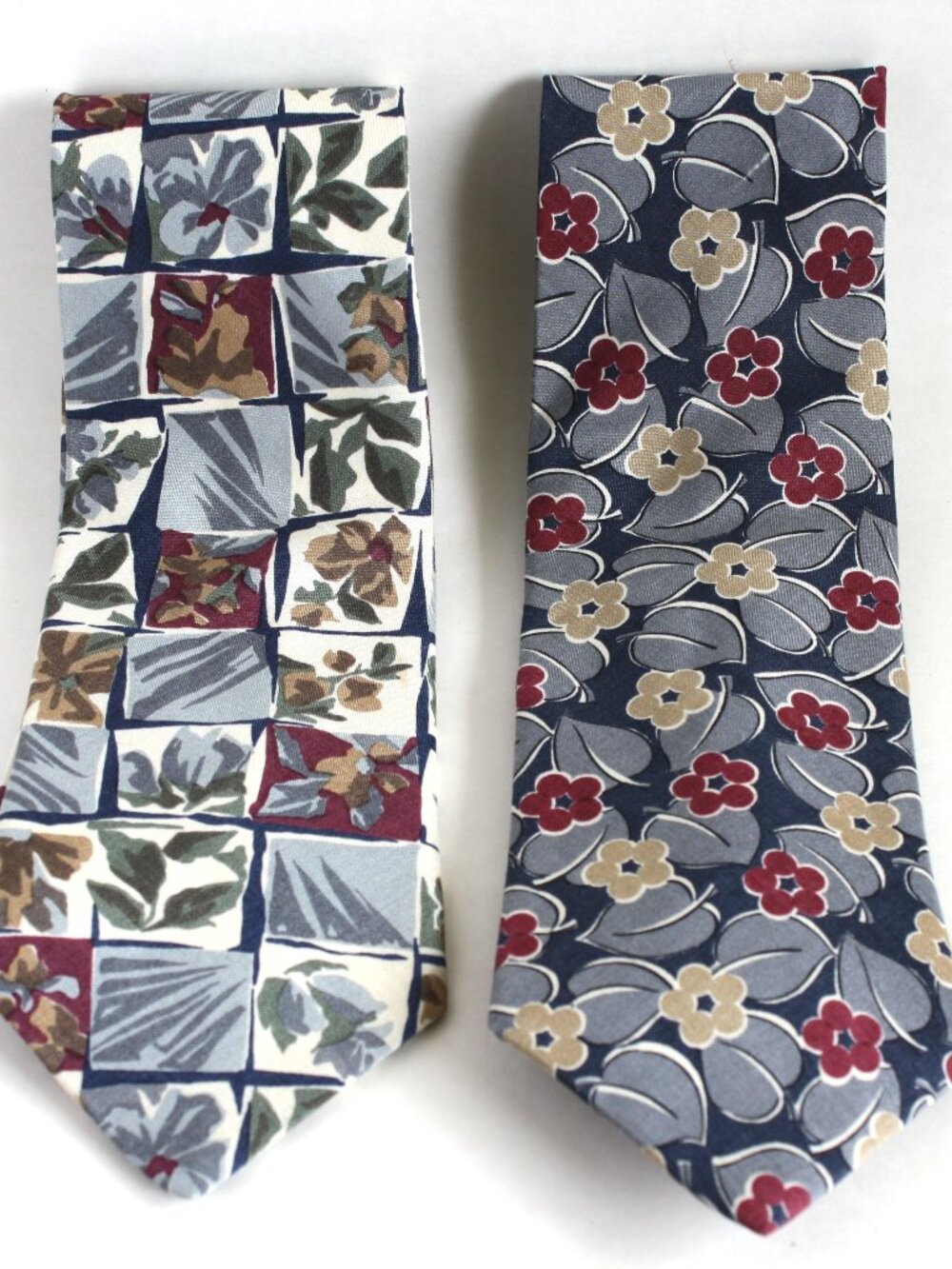 2 Vintage HALSTON 100% Italian Silk ties 1980s